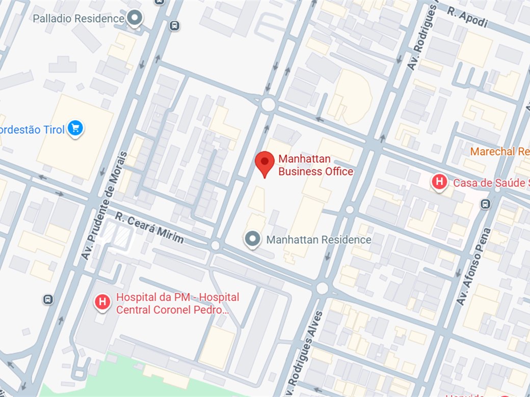 Mapa do consultório, no Manhattan Business Office, no Tirol